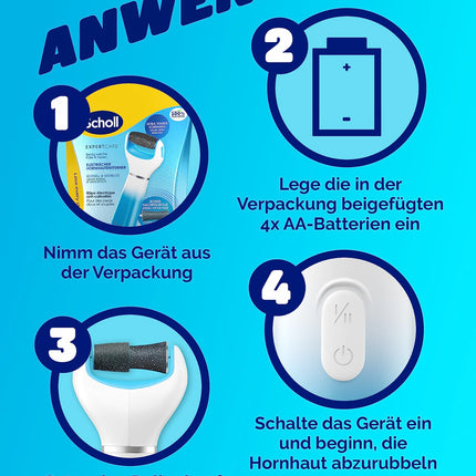 Scholl Expert Care, callus removal for silky soft feet, electric callus remover fast &amp; effortless (with sea mineral roller for precise results, 1 device including roller) 1 piece