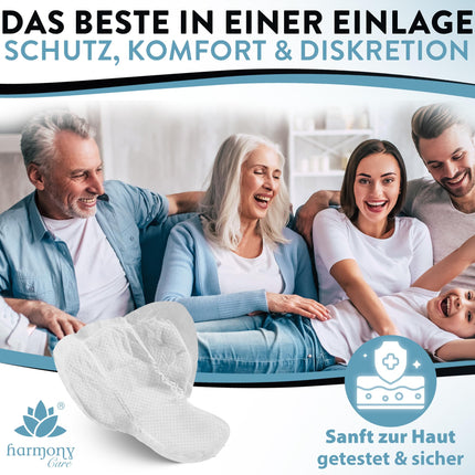 Harmony Care® Men SUPER absorbent incontinence pads for men with mild to moderate bladder weakness - discreet pads for men with incontinence - 20 pieces