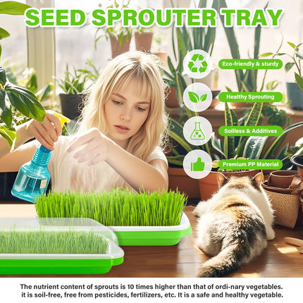 YODITI sprouting trays for sprouts cress cultivation trays: 6PCS Seed Sprouter Tray germination tray sprouts with lid for hydroponic large seed germination tray germination box for growing mung beans wheatgrass