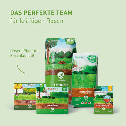 Plantura Organic Lawn Fertilizer Spring/Summer, 100% organic long-term fertilizer for a lush green lawn, effective for 3 months, healthy lawn, displaces moss and weeds, low-dust granules, 10.5 kg for 250 m²