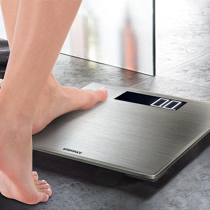 Soehnle Style Sense Safe 300 personal digital scale with extra-large LCD display, flat personal scale with anti-fingerprint coating, stainless steel scale