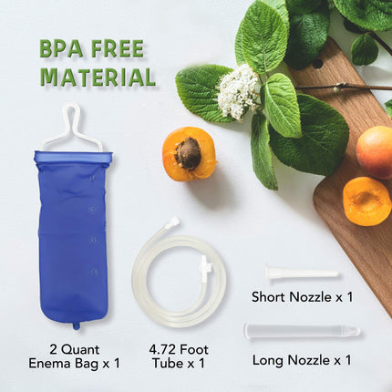 TopQuaFocus Enema Bag Kit for Colon Cleansing, Portable Home Coffee Travel Enema Bag for Colon Cleansing, 4.59 FT Tube Enema Kit, 2 L (2000ML)