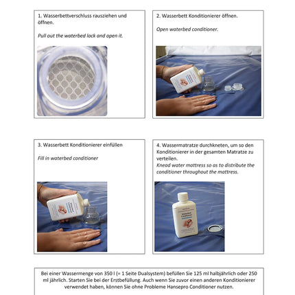 HANSE PRO Waterbed Conditioner, 250 ml I Waterbed I Conditioner I Care I Cleaning I Protection I Conditioner I Suitable for all waterbeds (1 x 250 ml)