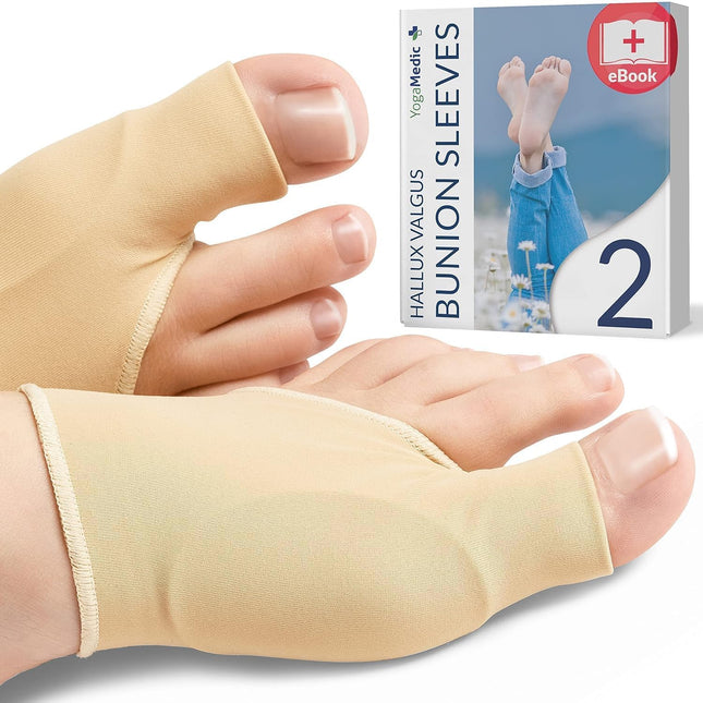 YOGAMEDIC Hallux Valgus Socks - Big Toe &amp; Foot Toe Relief Forefoot Cushion - Hammer Toe Correction and Protection, 1 Pair for Shoes, Sandals - Toe Splint Corrector for Women &amp; Men, Size S/M