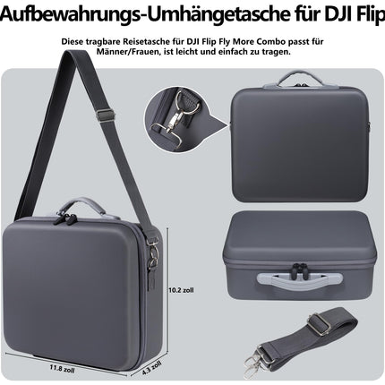 Bag for DJI Flip – Protective hard-shell carrying case with storage pocket for DJI Flip Fly More Combo, plenty of storage space to fit all DJI Flip drone accessories