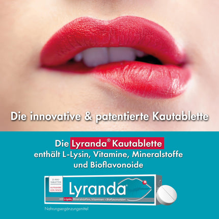 Lyranda for cold sores with lime flavor – 3000 mg L-Lysine high dose from your pharmacy – 15 chewable tablets