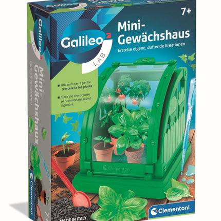 Clementoni Galileo Lab Mini Greenhouse - DIY Botany Set for Children - Grow Your Own Plants with Pots, Peat &amp; Seeds - Indoor Garden with Hatch for Care by Clementoni 59438