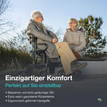 Helavo 2 in 1 Rollator &amp; Wheelchair in One - Foldable Rollator with Footrests - Convertible to a Transport Chair