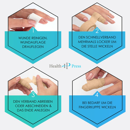 Self-adhesive finger plasters - 8x plaster rolls (2.5cm x 4.5m) - Self-adhesive bandages - Elastic tape, waterproof - Dust, grease, and dirt-repellent plaster tape (skin-colored, 8 rolls)