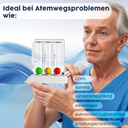 Breathing trainer with e-book for breathing exercises - lung trainer - chamber breathing exercise device | Therapy for respiratory problems of the lungs and bronchi | Speech therapy occupational therapy lung trainer (special 1200 Vol)
