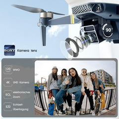 Brushless Super Endurance Foldable Quadcopter Drone for Beginners – 40+ Minutes Flight Time, Wi-Fi FPV Drone with 120° Wide-Angle 4K HD Camera, Brushless Motor, Follow Mode (2 Batteries)
