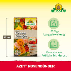 Neudorff Azet Rose Fertilizer – Organic rose fertilizer with 100 days of long-lasting effect ensures long-lasting colorful roses, perennials, and flowering plants, 1 kg, brown