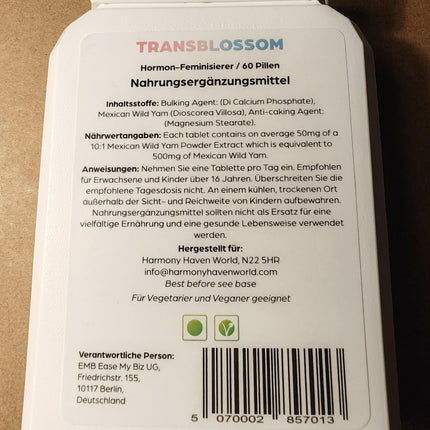 TransBlossom MTF 30 Tablets - Feminine, Dietary Supplement