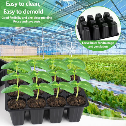 120 Cells Seedling Starter Trays Reusable, Mini Propagator, Greenhouse Growing Set, Growing Trays for Plants Indoor Greenhouse Plastic Germination Trays for Nursery, Growing