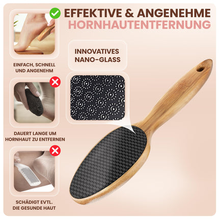 BAMBUA Callus Remover - (100% plastic-free) Highly effective callus file with nano glass - For foot care for beautiful feet - Callus rasp - Premium callus planer for removing calluses on the feet