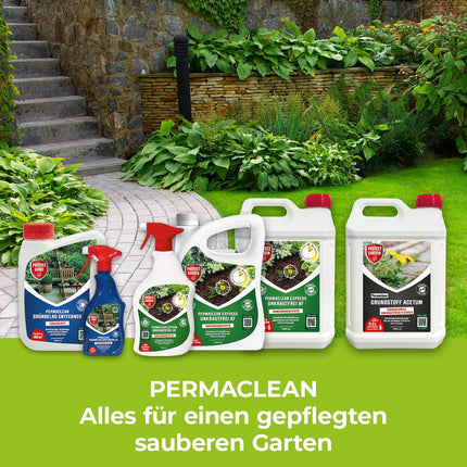 PROTECT GARDEN Permaclean base Acetum, turbo-fast weed removal on paths, squares and patios, 5 litre canister