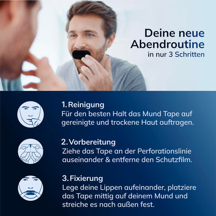 Behale - 30x Mouth Tapes Against Snoring - Mouth Tape for Sleeping I Anti Snoring Support I Snoring Stopper with Strength for Bearded Men I Mouth Tape for Sleeping