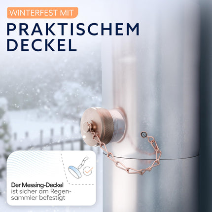 Rainwater collector with strainer for 100mm downpipes | increased yield | stainless steel | long 0.5m hose + barrel connection | downpipe rainwater collector | rainwater collector for 100mm downpipes, rain barrels - Drei Eichen