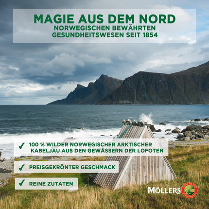 Möller's Omega 3 Cod Liver Oil | Nordic Omega 3 supplement with EPA, DHA, vitamins A, D, and E | Superior Taste Award | Highly pure natural | 165-year-old brand | Lemon | 500 ml
