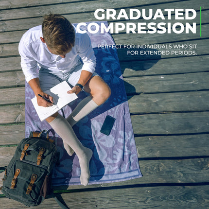 Medical compression stockings for women and men made from 60% organic cotton (black, M (38-40))