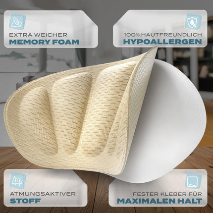EDELFELD Invisible Heel Pads Against Slipping &amp; Blisters [3 Pairs] -DERMATEST VERY GOOD- Breathable Memory Foam Heel Protector - Shoe Insoles for Shoes That Are Too Big - Skin-Friendly Heel Cushions