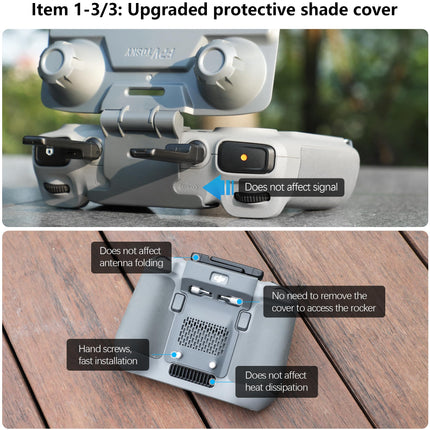 FPVtosky Mini 4 pro RC 2 Magnetic Sunshade I Joystick Protector I Screen Protector - 3 in 1 RC-2 Remote Control Accessory for DJI Mini 4 Pro/Air 3/Flip, Full Shading (RC-2 Sunshade Set)
