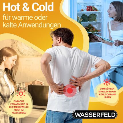 WASSERFELD® Moor Pillow for Microwave - High-quality microwave heat pad including cover - Therapeutic moor pillow for neck, shoulders, back &amp; stomach - Moor heat pad against tension