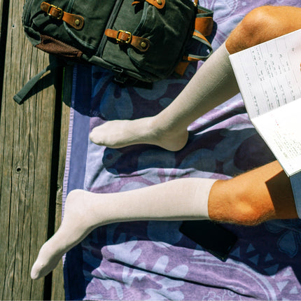 Medical compression stockings for women and men made from 60% organic cotton (black, M (38-40))