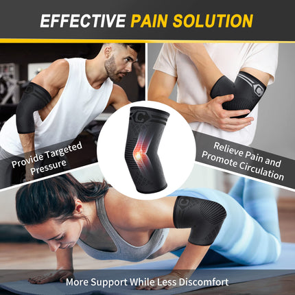 CAMBIVO Elbow Support x2, Tennis Elbow Support for Women and Men, Elbow Support Suitable for Arthritis, Tendonitis, Elbow Pads for Sports, Golfer's Elbow and Tennis Elbow