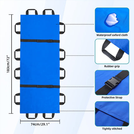 Fanwer (178 cm x 70 cm sliding sheet for bedridden patients with reinforced handles, sliding sheet care for moving and lifting patients, extendable, sliding sheet for nursing staff, family kitchens