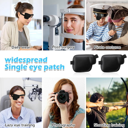 KWJEIULSOQ 2 Pack Medical Eye Patch, Adult Eye Patch, 1 Left, 1 Right, 3D Adjustable Monocular Eye Patch, Eye Patch for Postoperative Recovery, Strabismus (A)