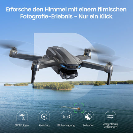 DEERC EIS 4K Camera Drone with 2-Axis Gimbal for Adults, D65 RC Drones Under 249g, GPS Follow Me, 26 Min. Long Flight Time, 5G Image Transmission, Smart Return, Professional Complete Set for Beginners, C0