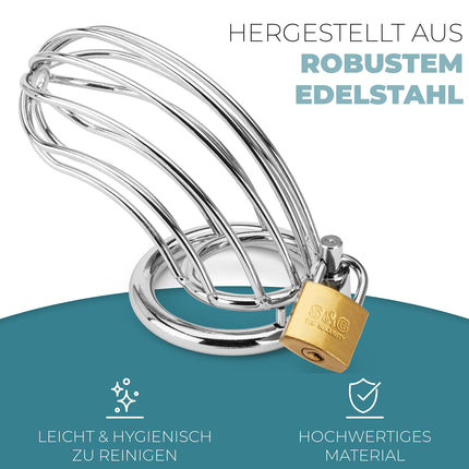 Ivomaa Penis Cage | Chastity Cage Male Metal | Chastity Cage Men Extreme | Chastity Belt for Men | Penis Cage for Men | Chastity Belt, Cock Cage made of Stainless Steel, Chastity for Men