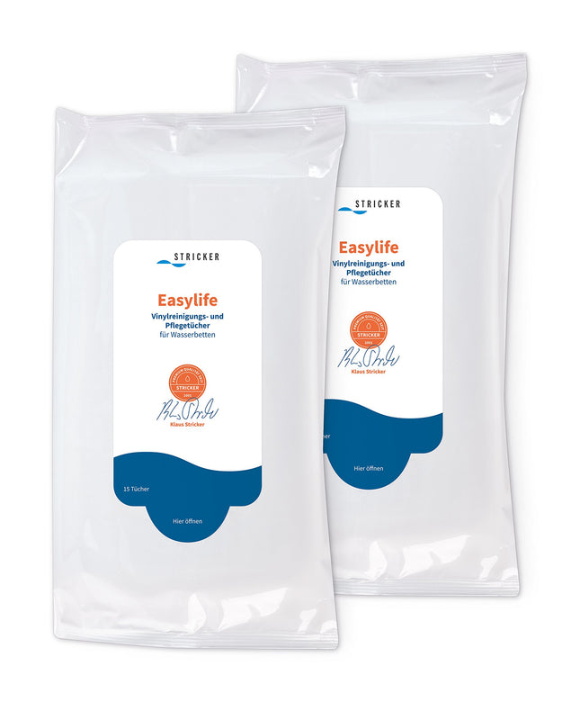 Care products for waterbeds - Easylife cleaning and care wipes 2 x 15 pieces - Ideal all-round care for your waterbed