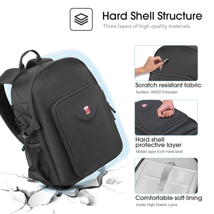 Smatree Professional Backpack for DJI Drone and Drone Accessories, for G*pro Action Camera and Osmo Action Camera, Black - For DJI Air 3, Large, Professional
