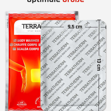 TerraTherm heat patches for back, neck and shoulders – 12h of soothing deep heat, back warmer – body warmer self-adhesive and air-activated – 10 pieces