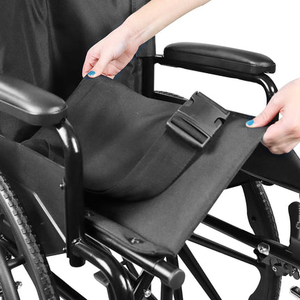 PEPE Mobility - Lightweight Foldable Wheelchair (Steel Construction 17.5 kg), Foldable Armrests and Footrests, Puncture-Proof Tires for All Terrains