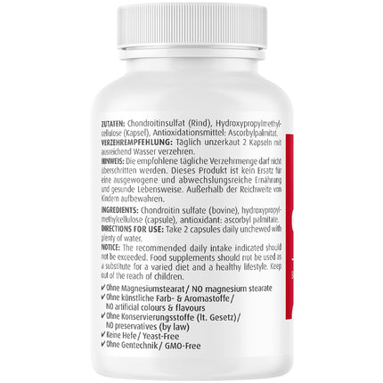 ZeinPharma Chondroitin Capsules 500 mg (90 Capsules) – Food supplement without additives, organic, for your joints, laboratory-tested