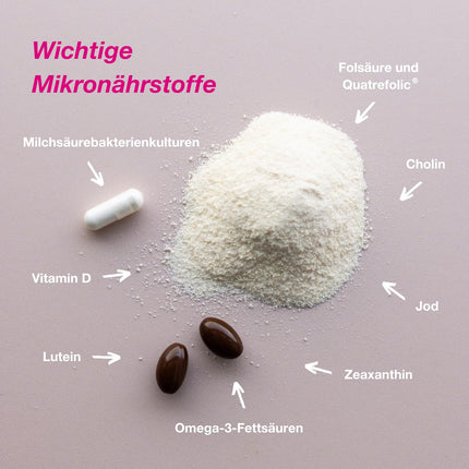 Orthomol Natal - Micronutrients for pregnancy and breastfeeding - with folic acid, other vitamins and zinc - Granules/Capsules, 30 daily portions