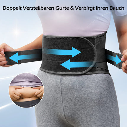 FREETOO Back Brace for Men and Women, Breathable Back Support with 5 Stays for Sports, Black, Size M (Waist: 90-105 cm)