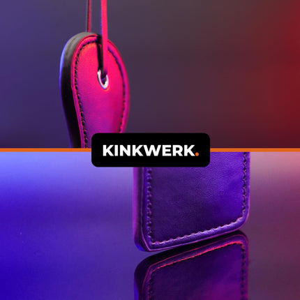 KINKWERK spanking paddle made of high-quality synthetic leather | Intense stimulation for men and women | Ergonomic with wrist strap | Versatile for play and performance