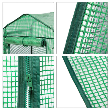 LARMNEE Small Greenhouse, Plastic Greenhouse Balcony, Tomato Greenhouse Stable, 3 Shelves Greenhouse, 69 x 49 x 126 cm, Terrace Grow House, PE Mesh Film, Space-Saving, Garden, Green EGN03GH02