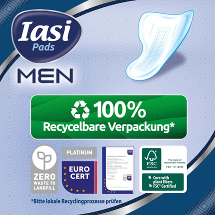 IASI Men Super Level 3, pads for mild to moderate urinary leakage in men, 10 pieces