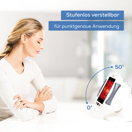 Beurer IL 50 infrared heat lamp, medical device with soothing warmth for use in cases of colds and muscle tension, infrared lamp with 300 watts and continuously adjustable shade, white