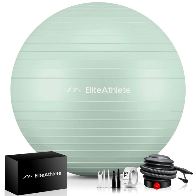 EliteAthlete Exercise Ball Seat Ball Office Ergonomic with Anti Burst System - Fitness Pilates Pregnancy - Pregnancy Ball Fitness Ball Yoga Ball - Yoga Ball 65cm incl. Air Pump