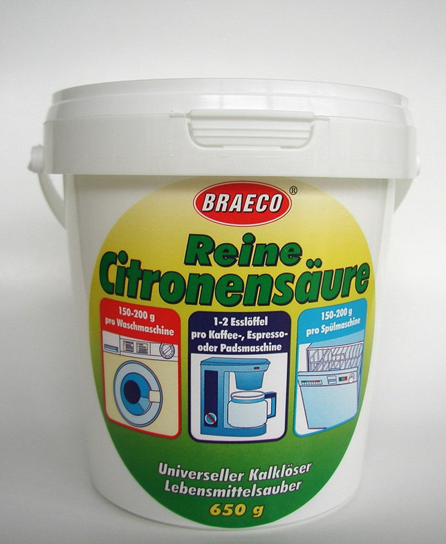 Braeco citric acid 650 g in a bucket