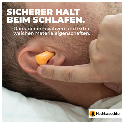 Nachtwaechter Earplugs for Sleeping 140 Pieces – Disposable Earplugs 38dB for Peaceful Sleep &amp; Against Snoring – Sleepbuds Ideal as Noise Protection for Travel &amp; Work