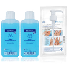 Sterillium hand disinfectant sets including dosing pump eliminates 99.9% of bacteria (2 x 500ml)
