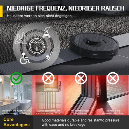 Zilchx Door Threshold Ramps 100x10x2.5cm, Self-Adhesive Threshold Ramp Made of Solid Rubber, Non-Slip Wheelchair Ramp for Door Thresholds, Robot Vacuum Cleaners, Wheelchairs, Strollers, Rollators &amp; E-Scooters, Grey