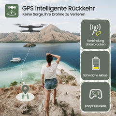 Holy Stone HS175D Foldable GPS Drone with 4K HD Camera, RC Quadcopter with 46 Min. Long Flight Time, Follow-Me, Brushless Motor, Tap-Fly, Point of Interest Altitude Hold, Folding Drone for Beginners and Adults, C0
